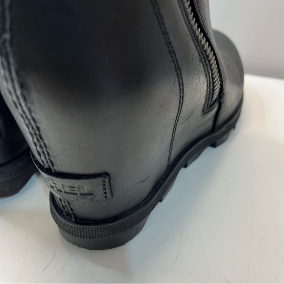 Sorel Joan Of Arctic Wedge II Zip Leather Boots Black NL3364-010, size 7 - Picture 11 of 15